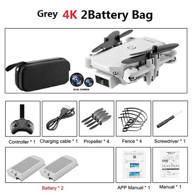 S66 Mini RC Drone 4K HD Della Macchina Fotografica Professionale Fotografia Aerea Elicottero Induzione di Gravità Pieghevole Quadcopter: 4K gray Bag 2B