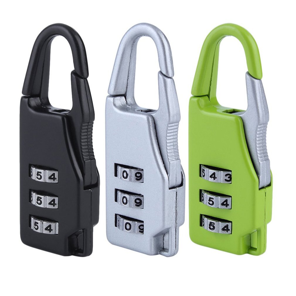 Beveiliging 3 Combinatie Reizen Zinklegering Koffer Bagage Tas Sieraden Dozen Tool Kisten Code Lock Rits Hangslot