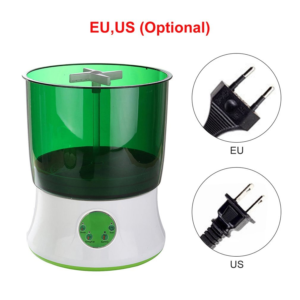 Digital Home DIY Bean Sprouts Maker 2 Layer Automatic Electric Germinator Seed Vegetable Seedling Growth Bucket Biolomix