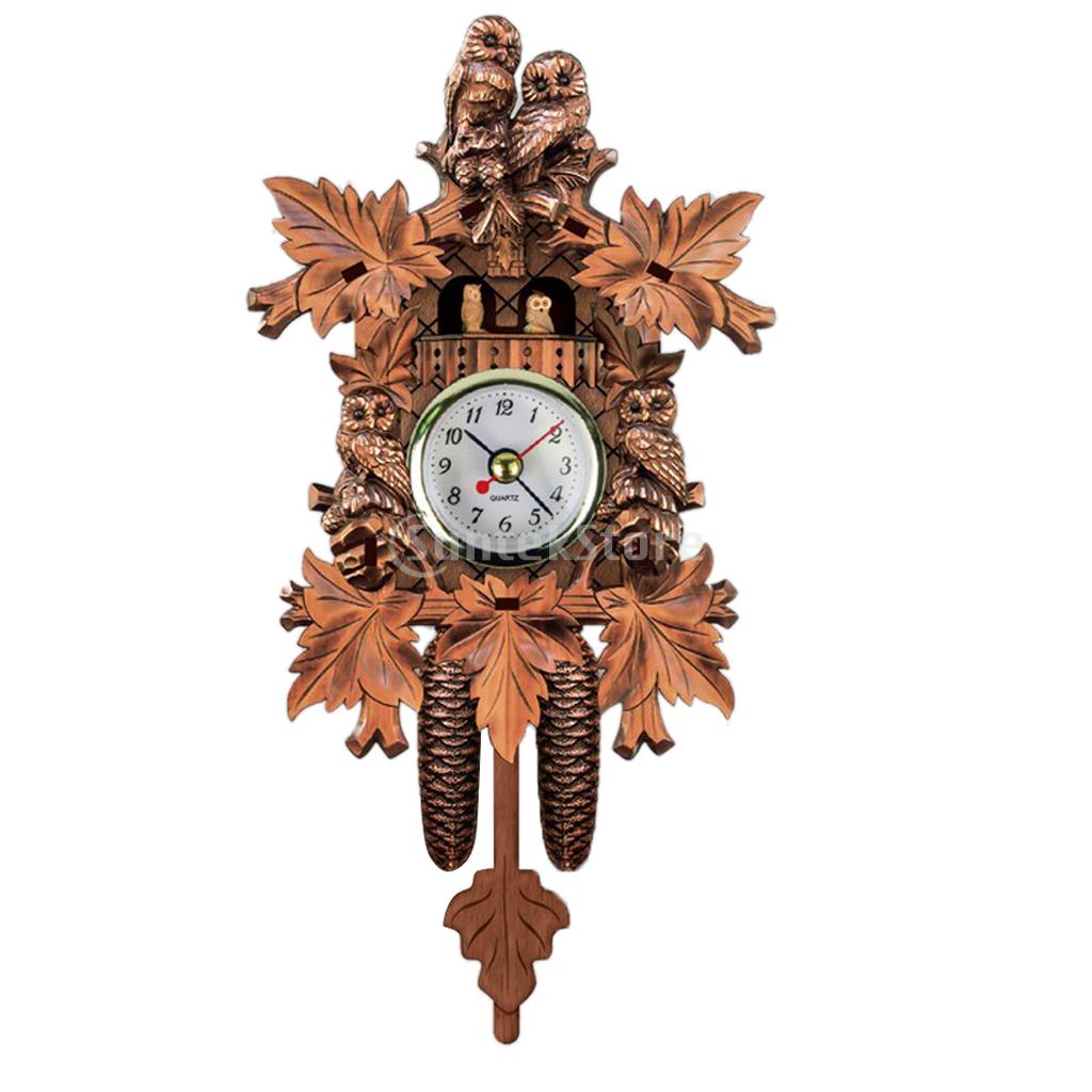 European Pastoral Wooden Cuckoo Wall Clock for Living Room Bedroom Decoration