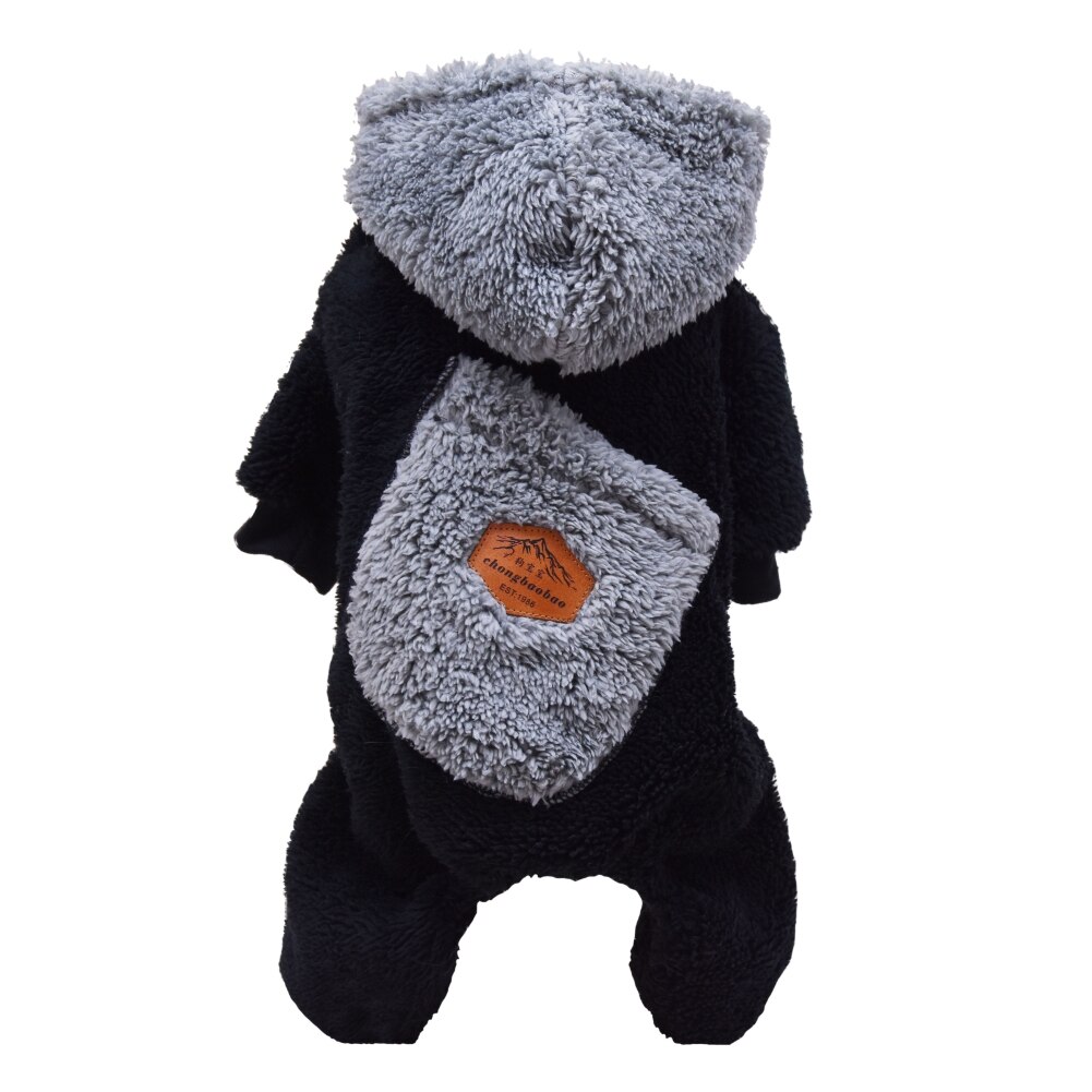 Voarge Wollen winterjas voor huisdieren met D-ring, winter, warme hond, kattentrui, kleding, huisdier, kostuum, puppytrui, grijs, M (bruin, L