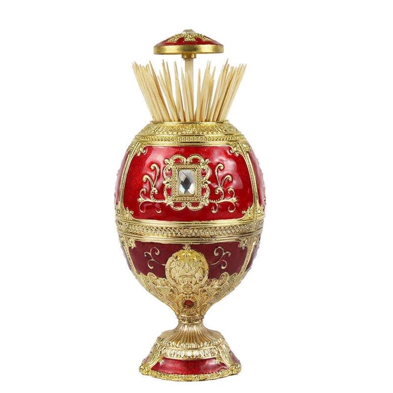 European Painting Ornaments Toothpick Box Castle Egg Shaped Toothpick Party