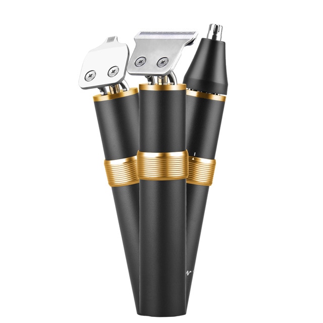 3 In 1 Barber Hair Trimmer Men Beard Electric Clippers Shaving Nose Ear Hair Remover Beard Rechargeable Hair Cutting Machine: Black