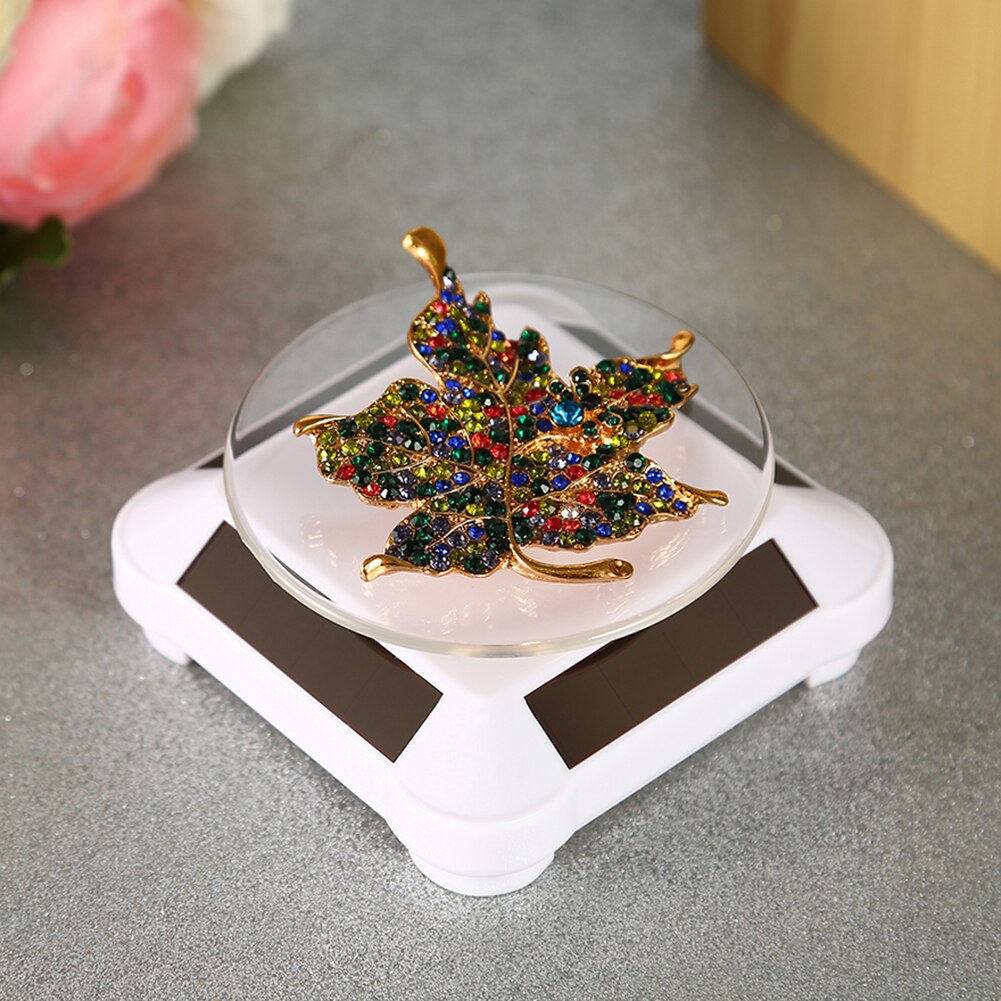 360 grad Solar- Schmuck Veranstalter Schaufenster Plattenspieler Uhr Telefon Schmuck Dreh Halfter Ring Schmuck fallen Kasten