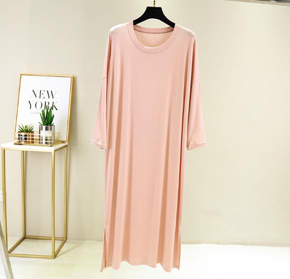 Camisón de algodón para mujer, ropa de dormir suelta, informal, de manga 3/4, vestido de primavera y otoño, novedad
