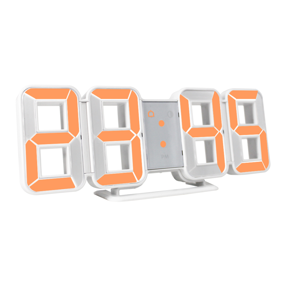 Digitale Wandklok 3D Led Grote Tijd Kalender Temperatuur Desk Tafel Modern Digitale Tafel Klok Achtergrondverlichting Home Klokken: Army Green