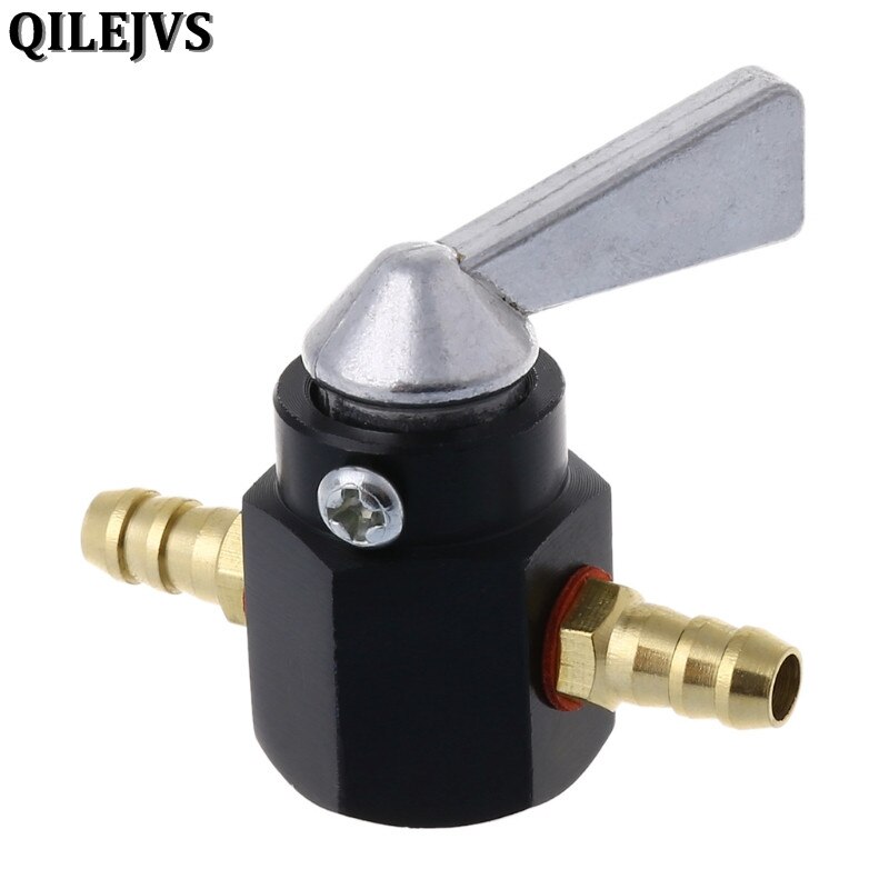 Qilejvs universele 6mm in-line benzinekraan / brandstofkraan motorfiets aan-uit benzinekraan brandstofschakelaar
