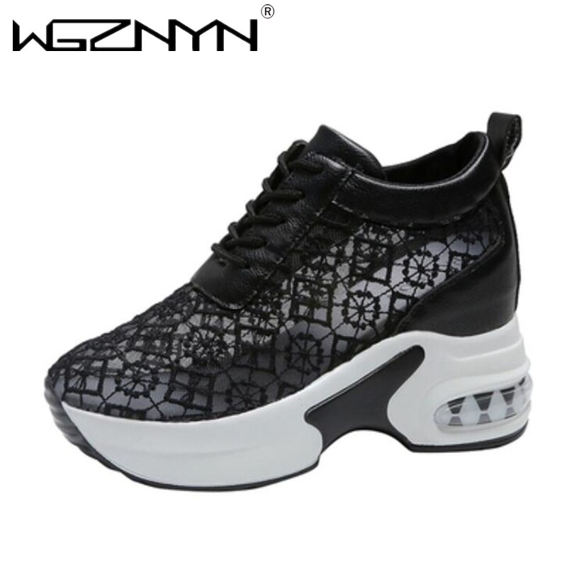 Zomer dames platform wedge outdoor sportschoenen hoge hak dames casual schoenen mesh ademende dames chunky sneakers