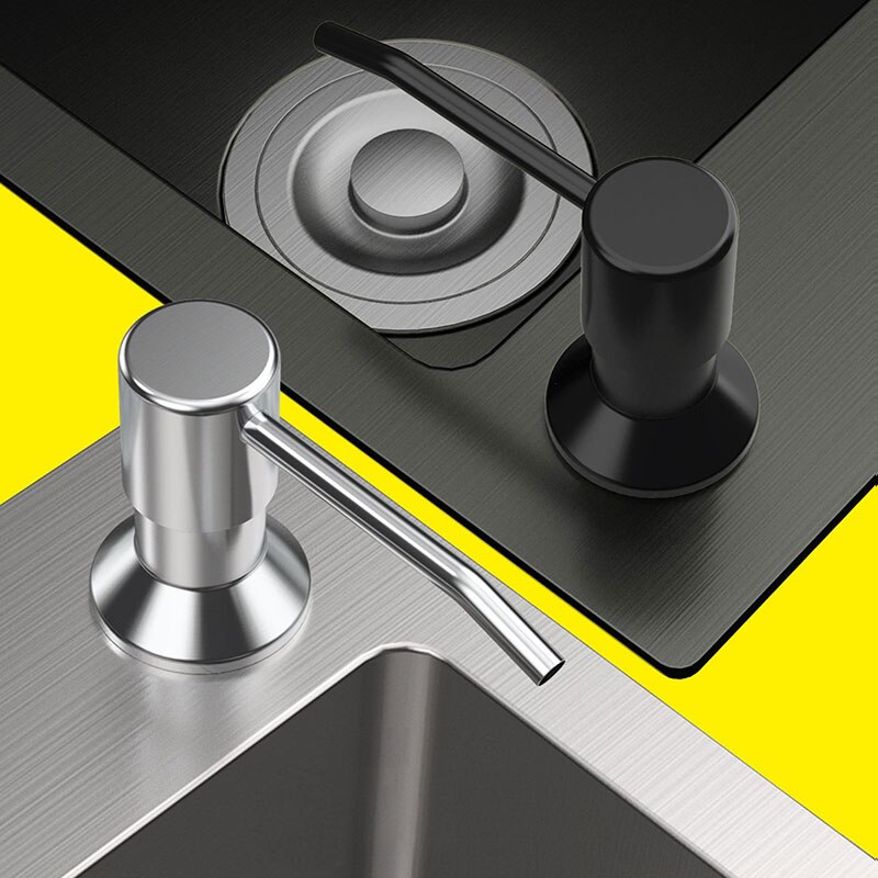 Black Stainless Steel Deck Mounted Kitchen Soap Dispensers for Kitchen Built in Counter Top Dispenser