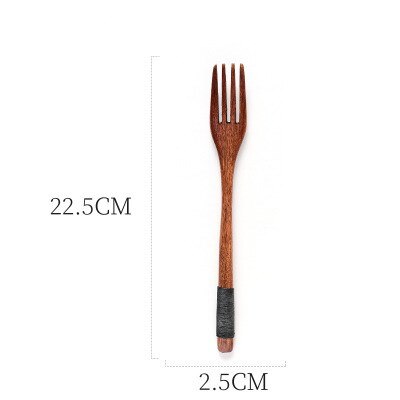 Portable Tableware Vintage Japanese Wood Chopsticks Spoon Fork Travel Dinnerware Suit Environmental Travel Wooden Cutlery Set: C 1Pc