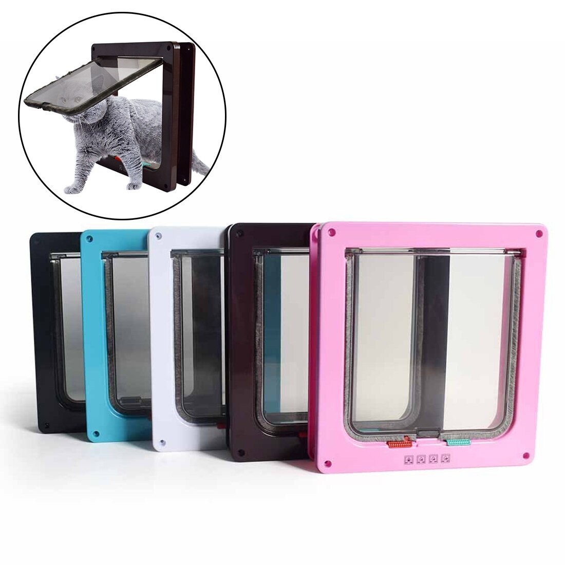 5 Colors Intellgent Control Dog Cat Doors Pet Cat Puppy Dog Gates Door Lockable Safe Flap Door Pet safety products