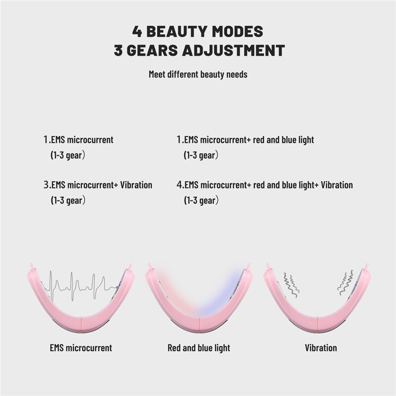 CkeyiN Electric V-Face Shaping Massager Face Machine EMS LED Light Vibration Facial Lifting Slimming Double Chin Reducer Beauty