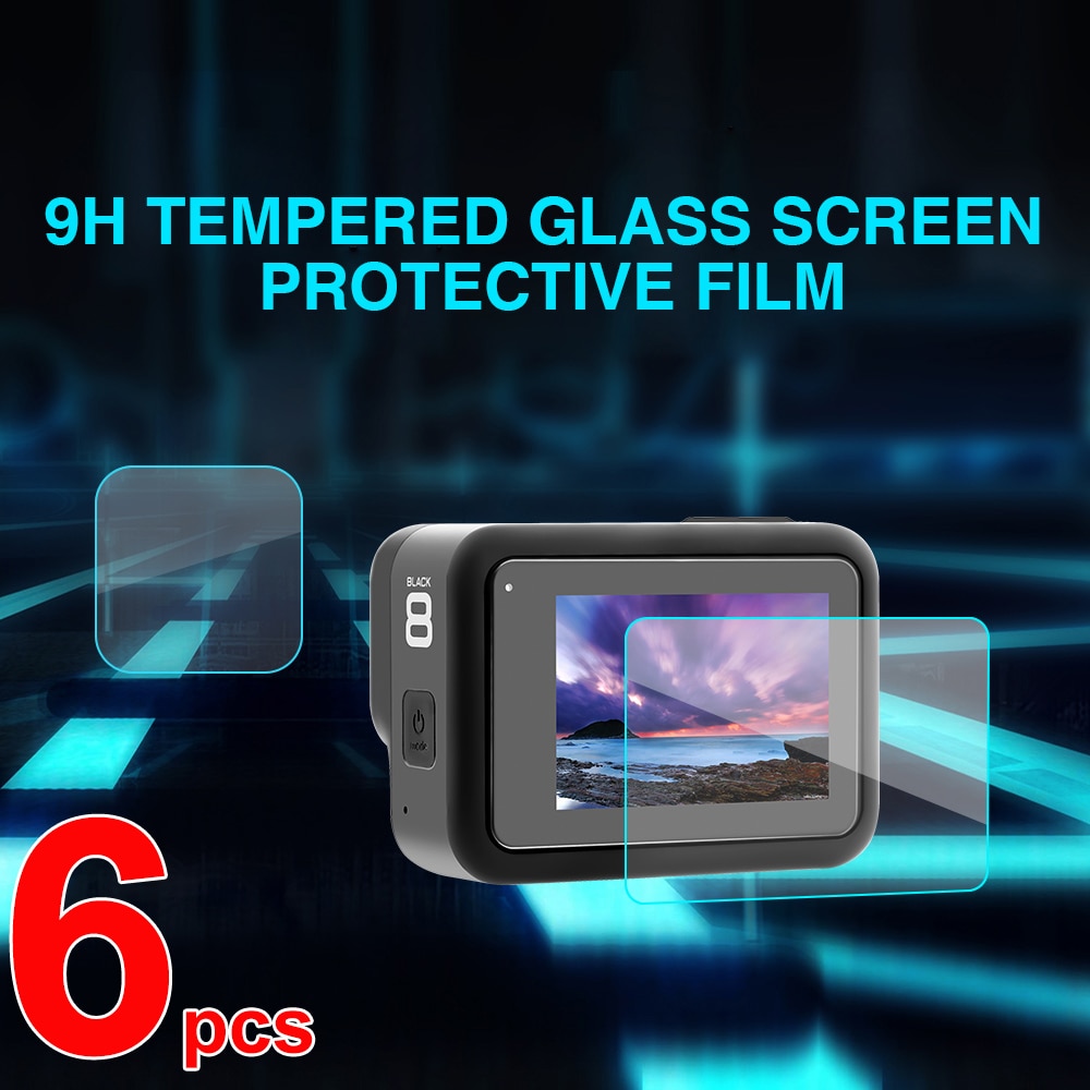 Tempered Glass Screen Protector for Go-Pro Hero 8 Sport Camera Screen Protector Film 3Pcs 6pcs for Go-Pro 8 Camera Accessories