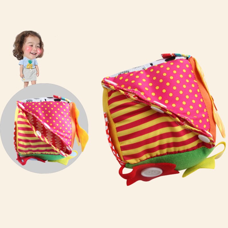 Baby Vroege Educatief Speelgoed Dagelijks Leven Simulatie Pluche Doek Ballen Puzzel Rits Veters Cognitieve Speelgoed Vierkante Bal