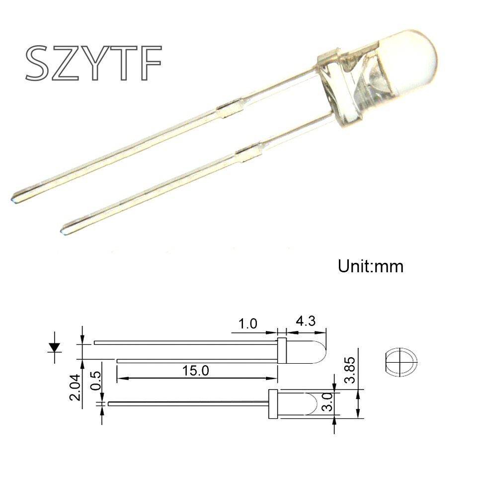 100pcs Clear Lens LED 3mm Warm White Round Top Tra... – Grandado