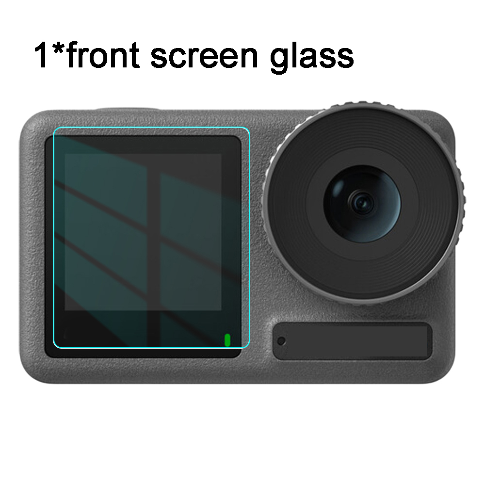Vidrio templado para DJI OSMO Action 4/Action 3, accesorios para cámaras deportivas, Protector de pantalla transparente, película protectora de lente frontal y trasera: Color gris / Universal