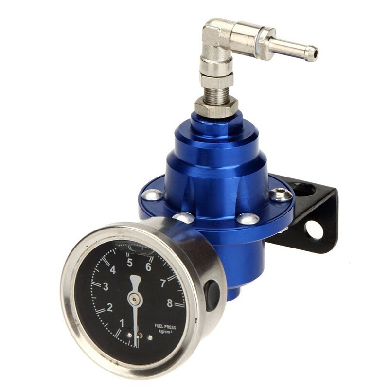 Hoge Prestaties Auto Brandstofdrukmeter Verstelbare Fuel Pressure Regulator Blauw