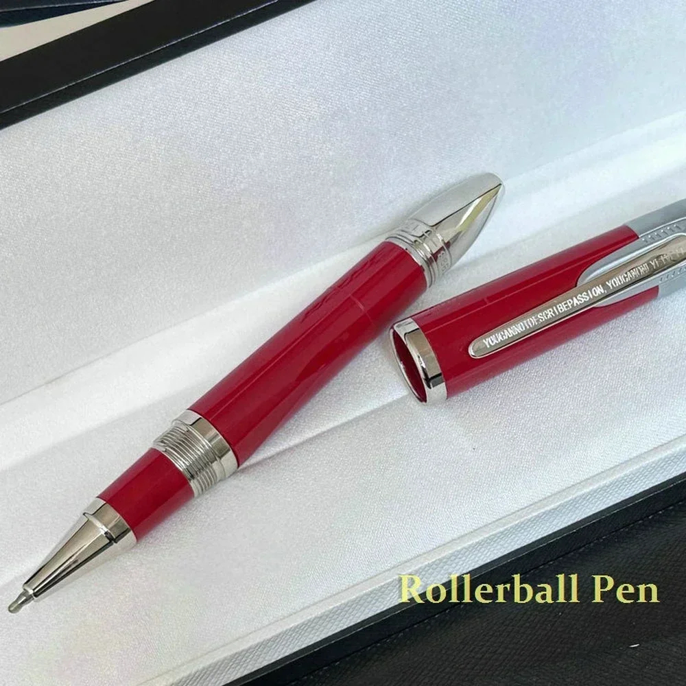 Classique Signature Ferr-ari Gray/Silver Clip Red Piston Rollerball Ballpoint Ink Fountain Pen Office Writing for