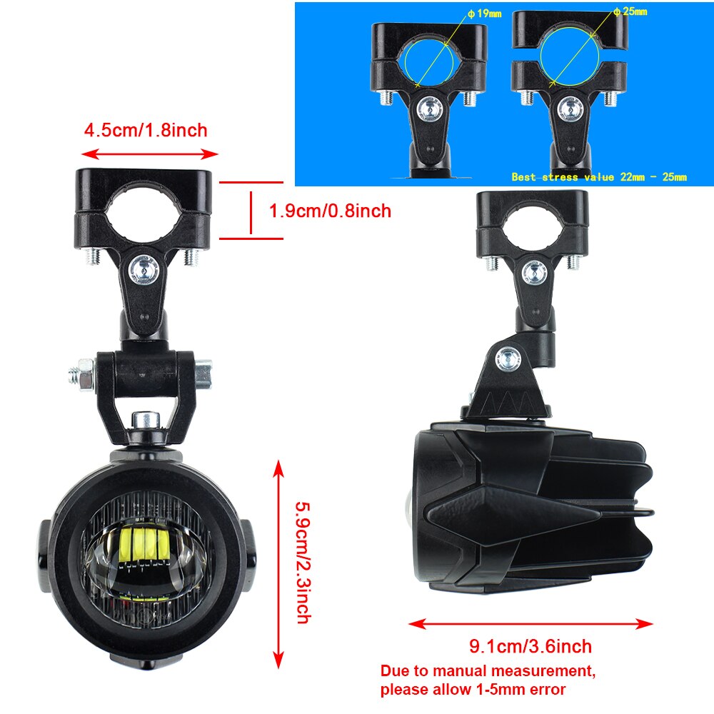 Led -lisävalot bmw -moottoripyörälle 40w 6000k -piste -sumuvalot bmw  r1200gs f800gs f700gs f650 k1600: lle