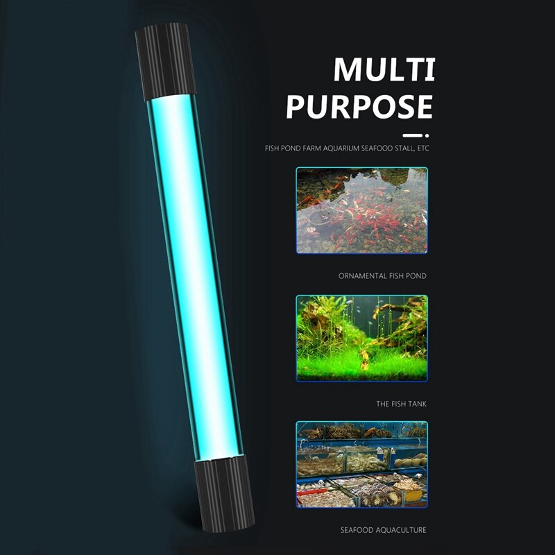 Aquarium Submersible UV Light Sterilizer Pond Fish Tank Germicidal Clean Lamp 13W 220V: Default Title