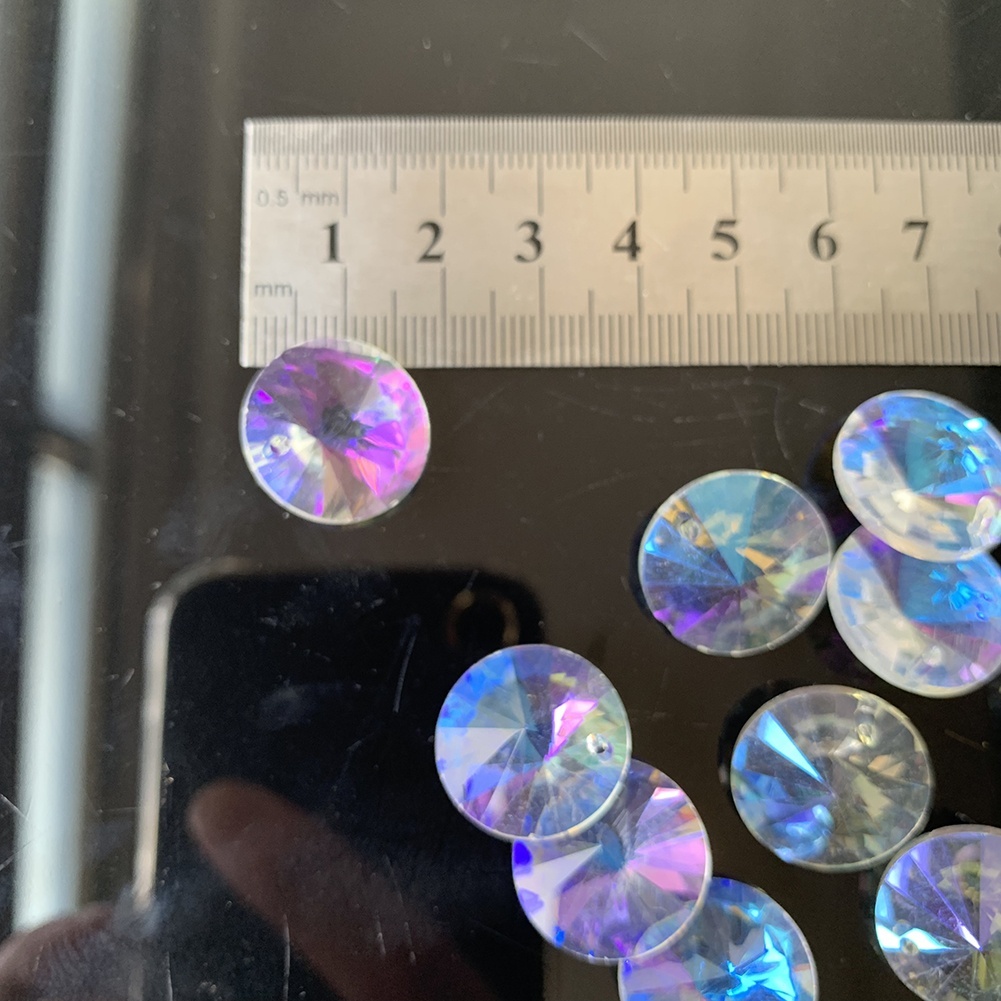 10 stk rainbow aurora disc krystal perler ufo spacer løs perle lysekrone prisme charm lampe del solfanger gør det selv hængende