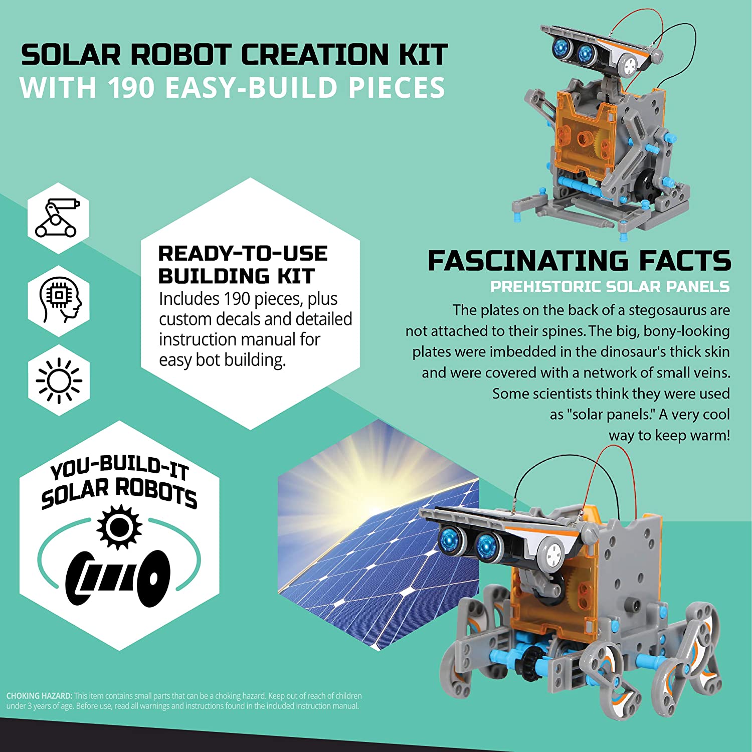 Børn mindblown stamme 12- i -1 sol robot oprettelse 190- stykke sæt med arbejdende soldrevet motoriseret motor og gear