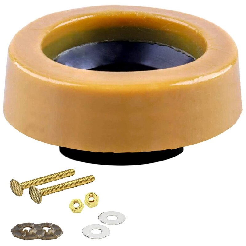 AD55 Toilet Wax Ring Kit for Floor Outlet Toilets Install or Re-seat: yellowbrown