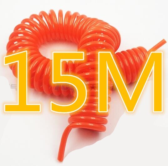 8mm x 5mm Flexible PU Recoil Hose Tube for Compressor Air Tool Pneumatic PU tube 8*5 without connector: 15 meters 15M red