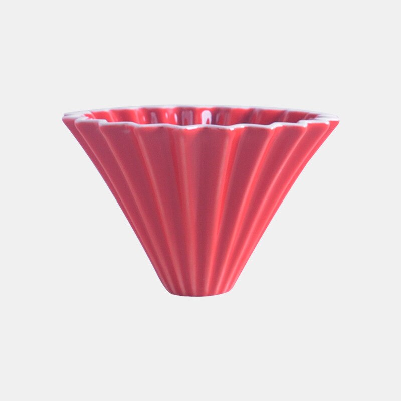 Ceramic V60 Coffee Filter Cup Handmade Origami Filter Cup Hand Punch Funnel Drip Hand Punch Coffee Filter Shelf Spot: Red