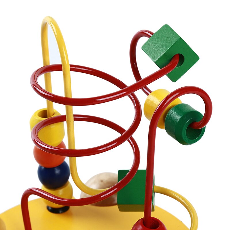 Baby Besds Toys Wooden Baby Animal Pull Car Children Toy Around Beads Maze Wire Circle Game Kids