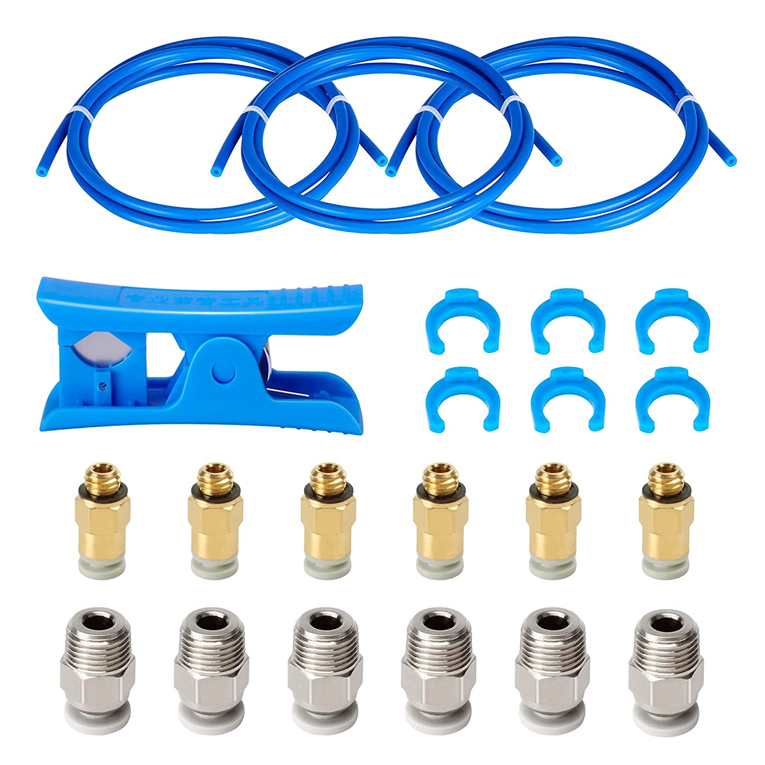 Rurka Bowden PTFE do filamentu 1,75 mm z złączami PC4-M6 PC4-M10 pneumatyczne do Creality Ender 3/Pro Ender 5/Pro CR-10/10S: green