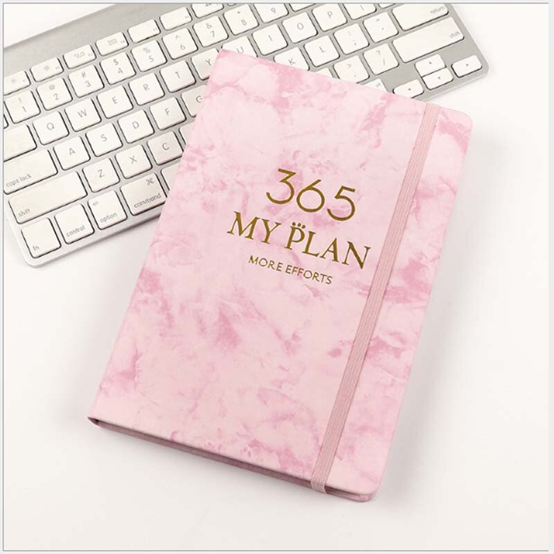 Daily Weekly Monthly Planner Notebook A5 Agenda Organizer Notebook Calendar 365 Days Schedule Notepad Stationery: pink