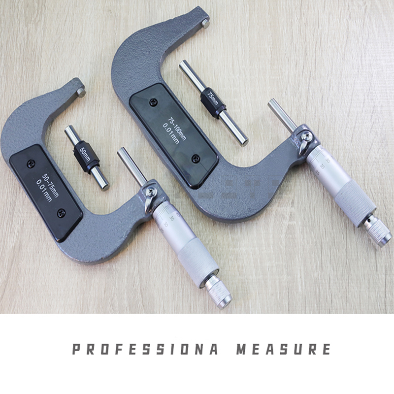 Micromètre à spirale externe, outils de mesure, Vernier à calibre de précision de 100mm, 0-25mm/ 25-50mm/ 50-75mm/ 75-125mm/150-0.01mm
