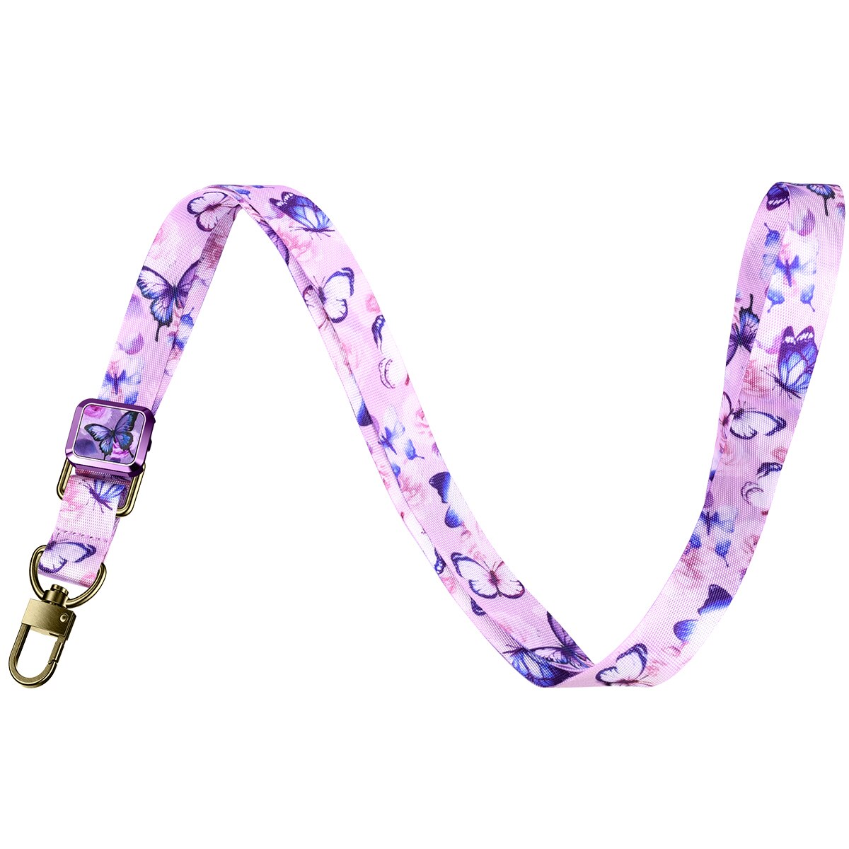 640*20Mm Luxe Sleutelhanger Bandjes Touw Mobiele Telefoon Charm Neck Strap Lanyard Voor Id Card Holde Keycord Diy lariat Touw Patroon: Butterfly