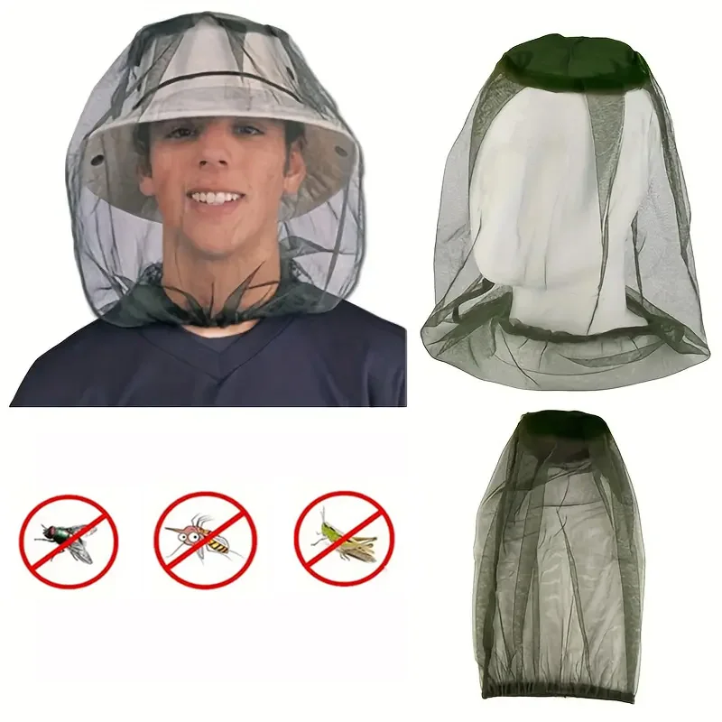 Filets extérieurs de maille de tête de moustique, chapeau de jardinage chapeau anti-insectes pour la pêche de Camping de randonnée