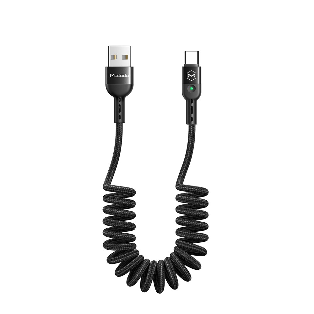 Mcdodo – câble USB à ressort pour recharge rapide PD et transfert de données, cordon de chargeur pour iPhone 13/12/11/Pro/XS/MAX/XR/X/8: USB Type C Cable