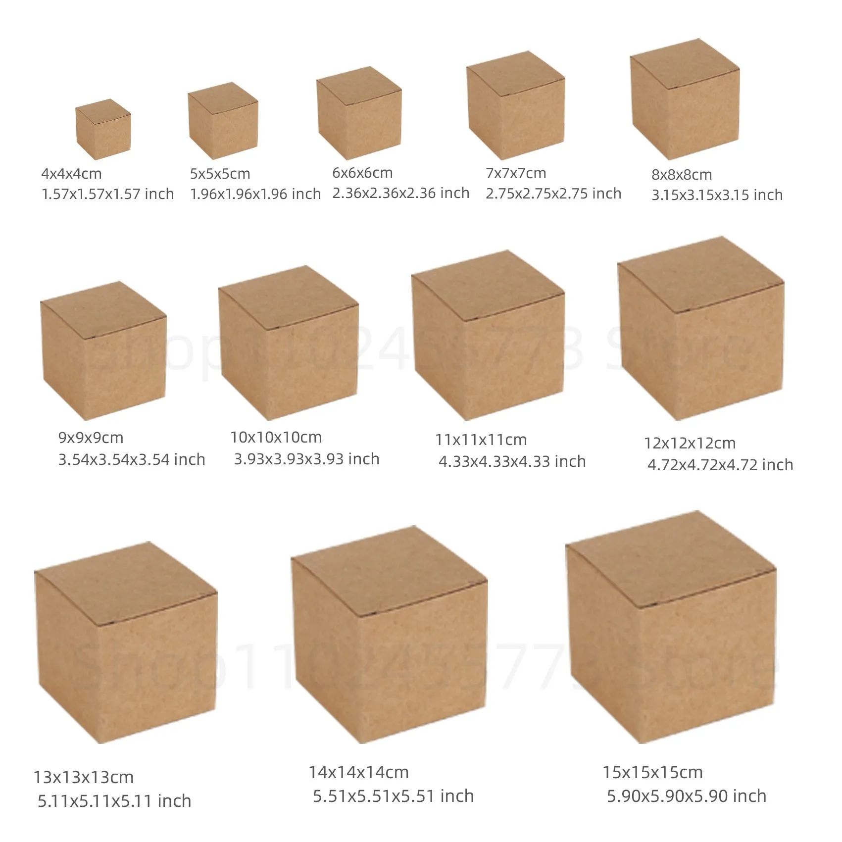 Caja de papel Kraft plegable cuadrada de 20/50 Uds., caja de cartón blanco y negro para embalaje de velas, caja de para dulces de recuerdo de de boda