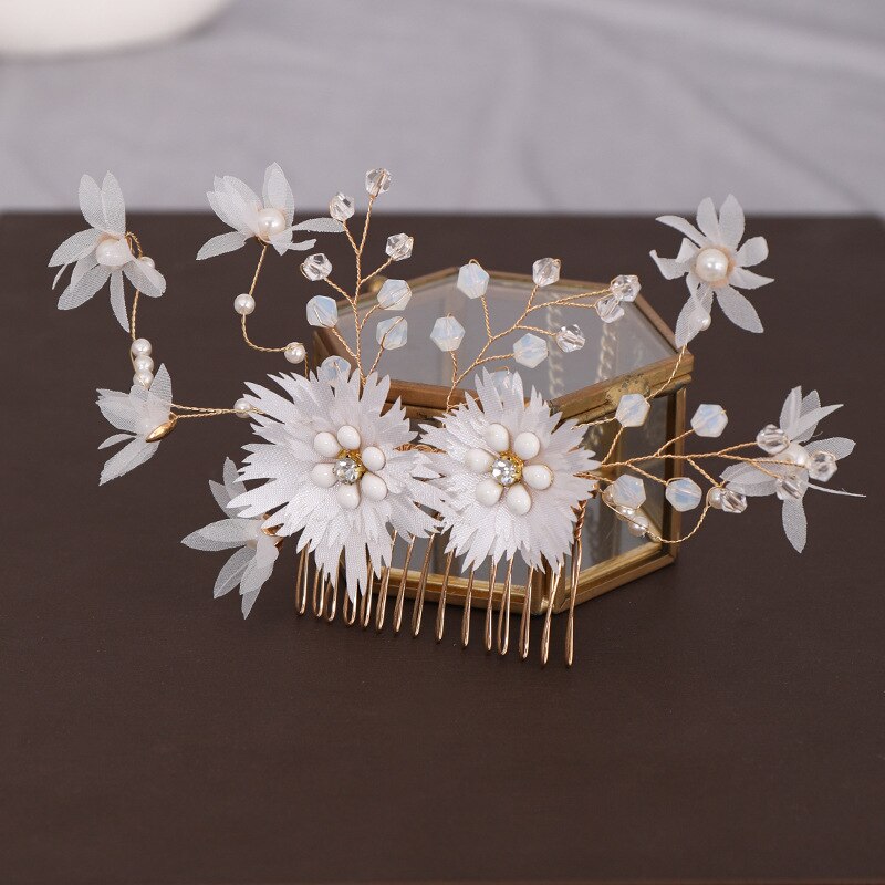 Medel – ensemble de trois pièces de bijoux de mariée, peigne à cheveux en fleur de cristal fait à la main, boucles d&#39;oreilles, ensemble de coiffure de mariage, offre spéciale: Haircomb