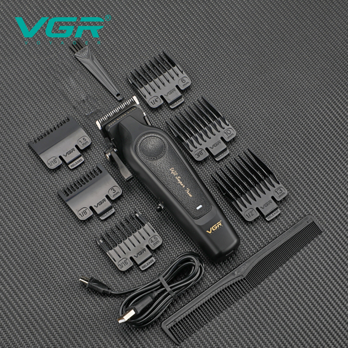 VGR Haarschneider Professioneller Haarschneider Verstellbare Haarschneidemaschine Verstellbarer Elektro-Friseur-Haarschneider für Männer V-197