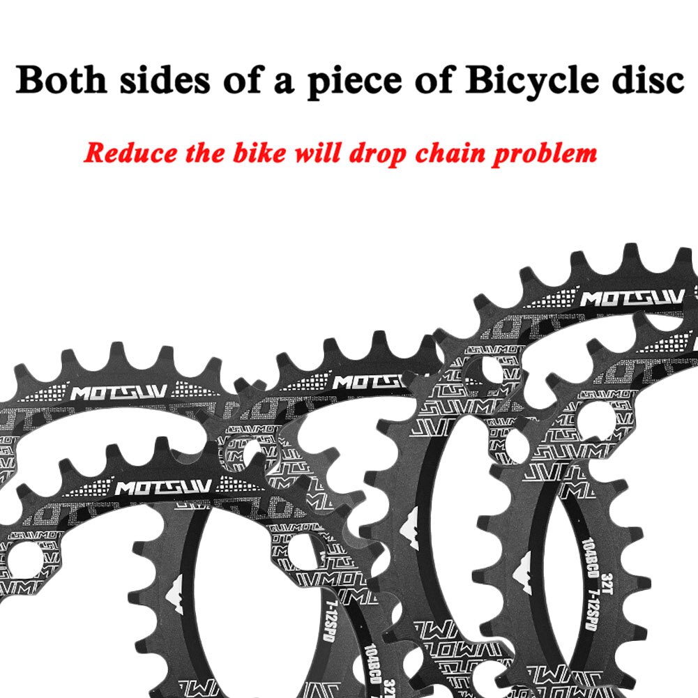 Bicycle Crank 104BCD 32t34t36t38t Round Chain Link Narrow Width Sprocket Rim Crank Auxiliary Single Speed Chain Disc Gear Plate