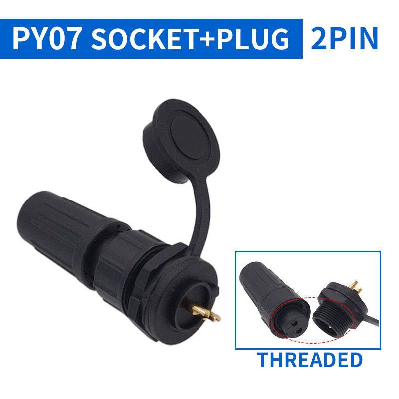 1Stck PY07 Z108 Hintern Anschlüsse Wasserdichten Stecker Kunststoff Steckdose IP67 Bajonett Gewinde 2Stift 3Stift 4Stift 5Stift 6Stift 7Stift 8Stift: Orange