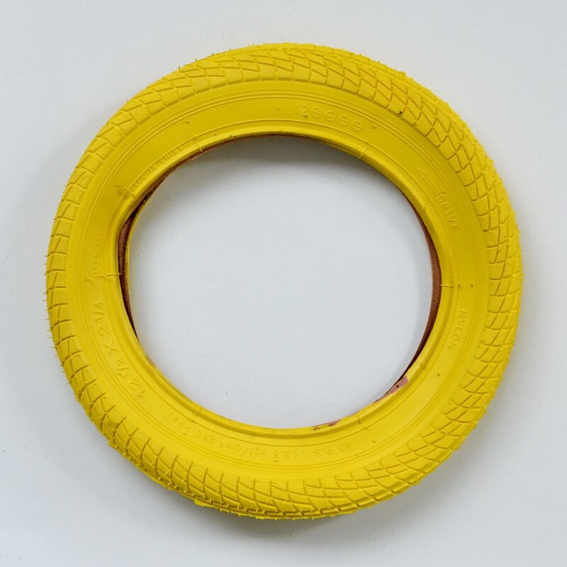 12 inch bike tire 12*2.125 bicycle tire for kids bicycle 12 1/2*2 1/4 colorful tire: yellow