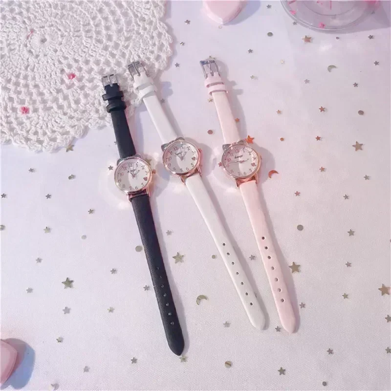 2025 Kinder Liebe Digitale Zifferblatt Kinder Set Uhr Lederband Quarz Uhren Kind Mädchen Uhr kinder Uhr + armband