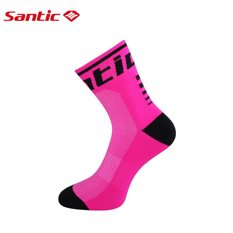 Santic-Calcetines de Ciclismo para hombre y mujer, medias transpirables antisudor para deportes al aire libre, colores 6C09054