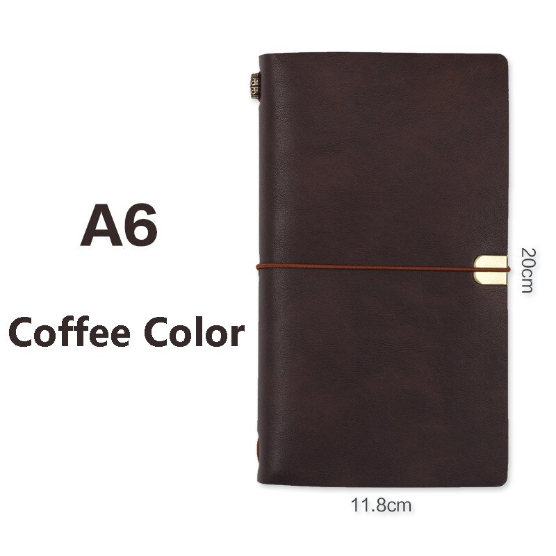 Faux Leather A6 Notebook Loose Leaf Paper Vintage Diary Travel Journal Sketchbook Planner Traveler's Notebooks School Stationery