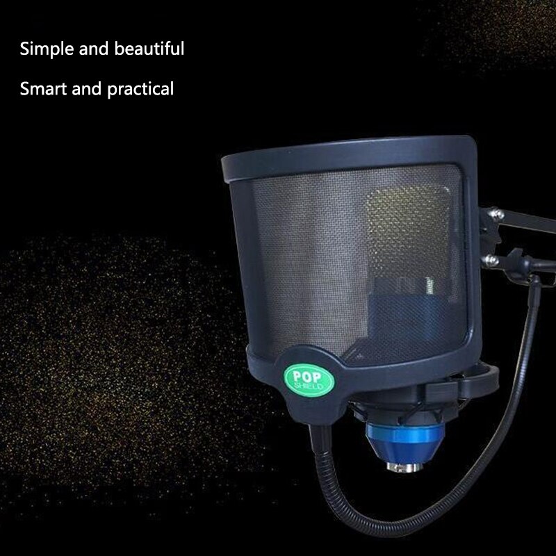 Kondensator mikrofon filter skjold windsn sn universal mikrofon stativ montering utblåsningssikring brakett