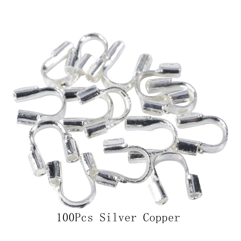 30-100 Stks/partij 4.5X4Mm Rvs Koperdraad Guard Protectors Loops U-vorm Connectoren Voor Sieraden maken Accessoires: Silver