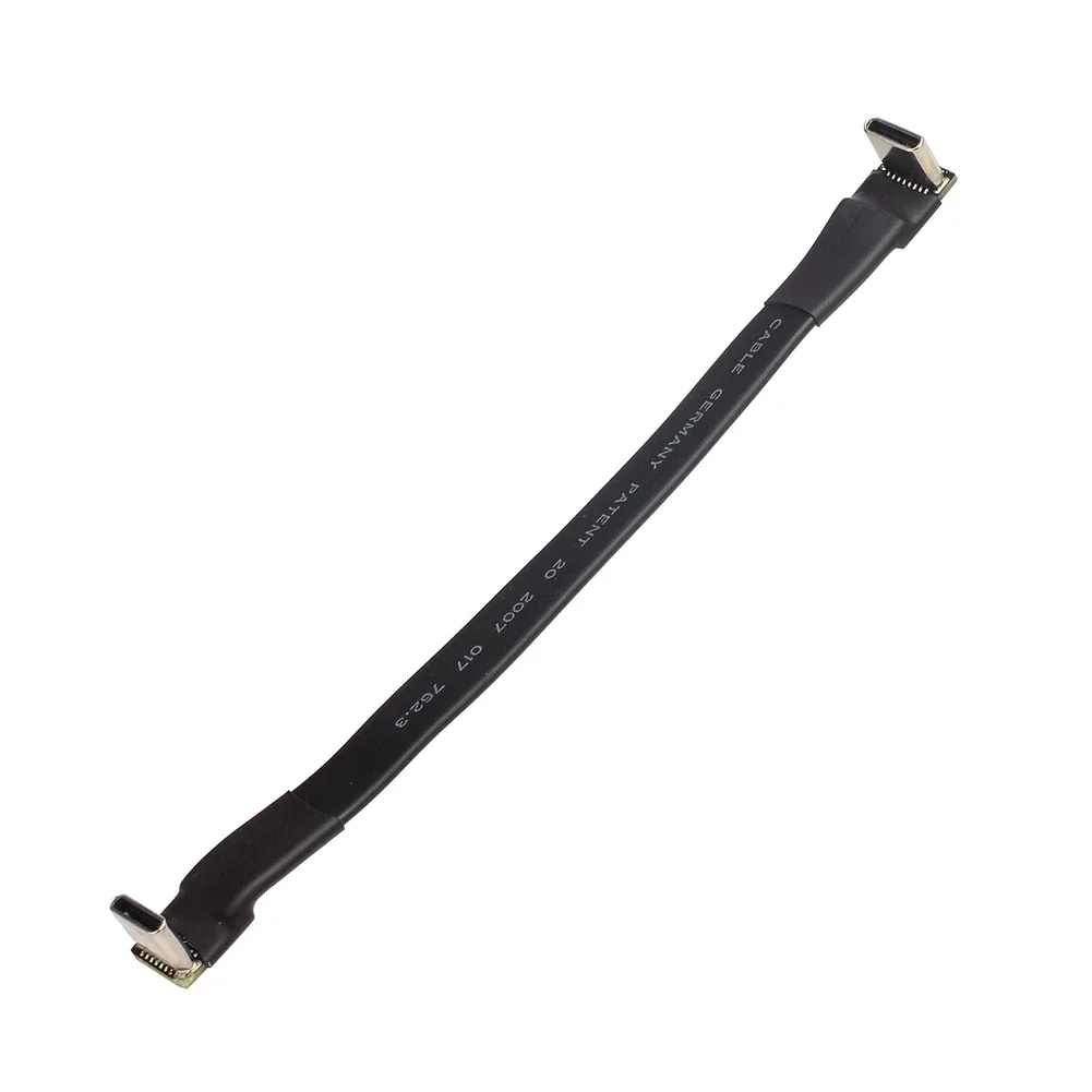 Cable plano de cinta USB 2,0 tipo C, extensión blindada, Cable FPC USB 2,0 USB-C, conectores en ángulo arriba/abajo de 90 grados, 5CM-3M para TV y PC