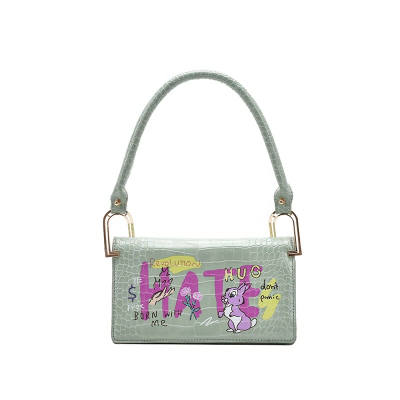 Luksusowe torebki damskie francuski styl skórzana torba na ramię małe torebki dla kobiet sprzęgła torebka moda klapka torebka na ramię: zielony ramię torba