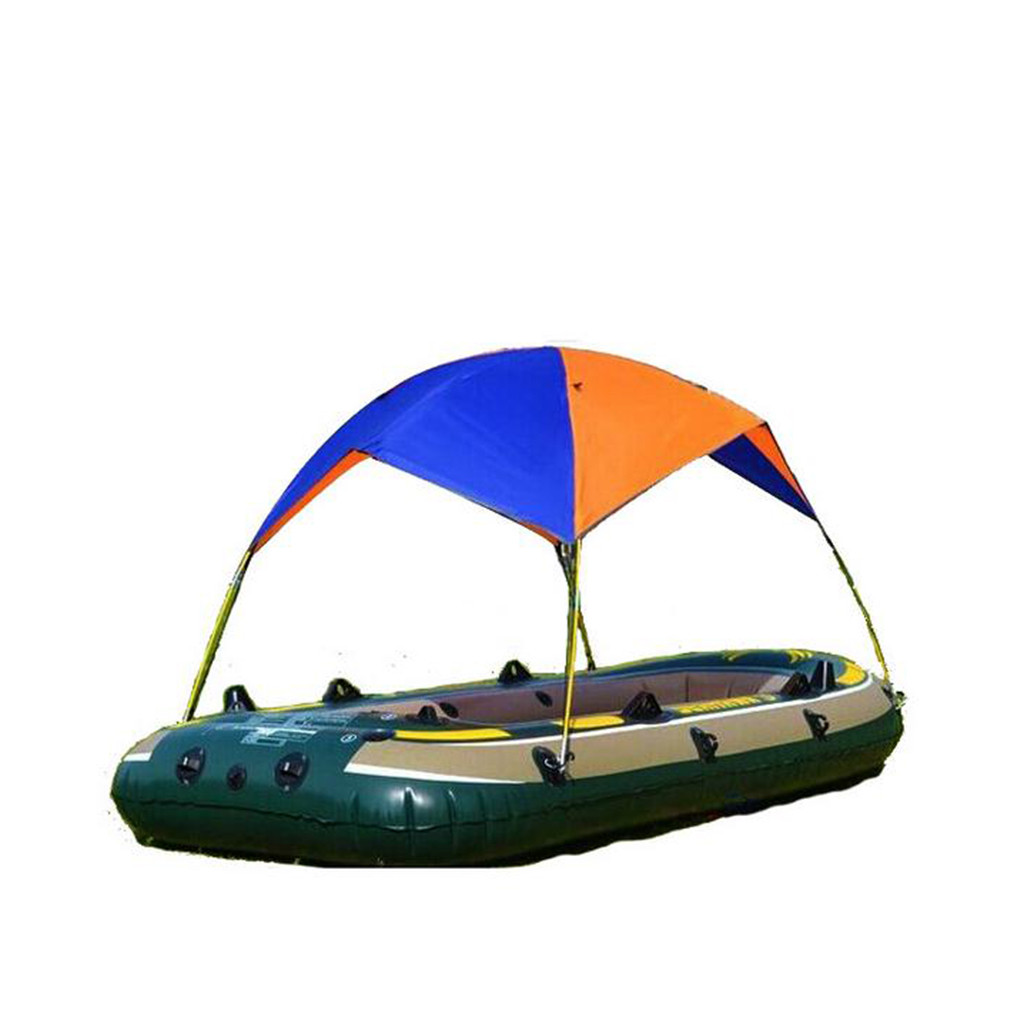 Protection solaire gonflable bateau tente deux personnes imperméable en caoutchouc bateau pliant auvent pour la journée pluvieuse et ensoleillée d3